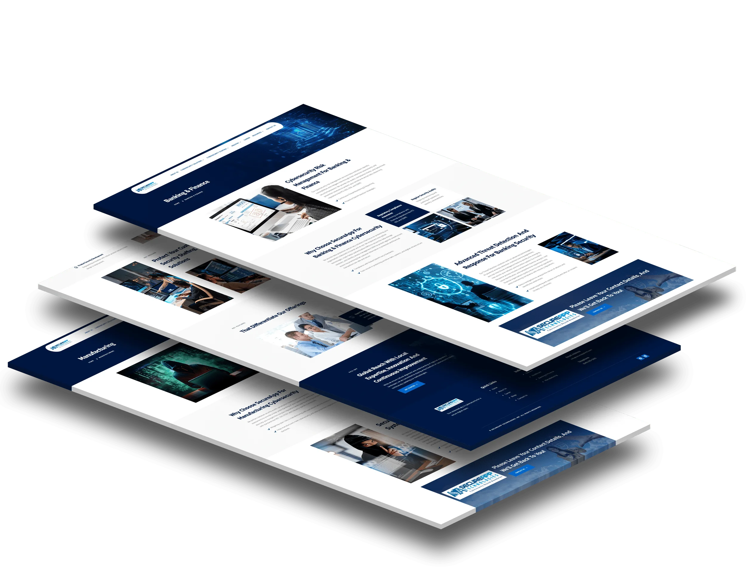 Secureapp website redesign page layouts by vdm