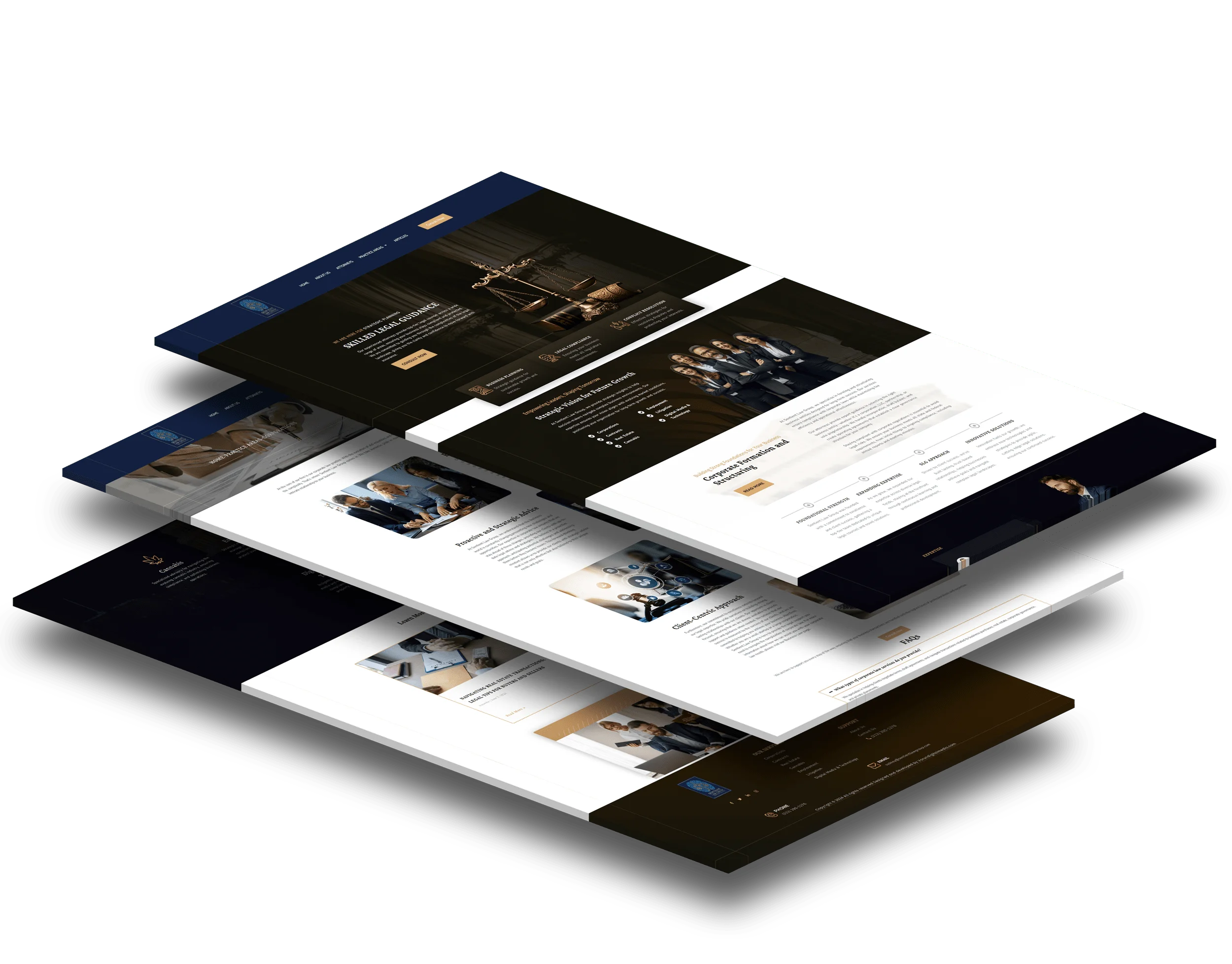 Sentient Law Group website mockup previews by vdm