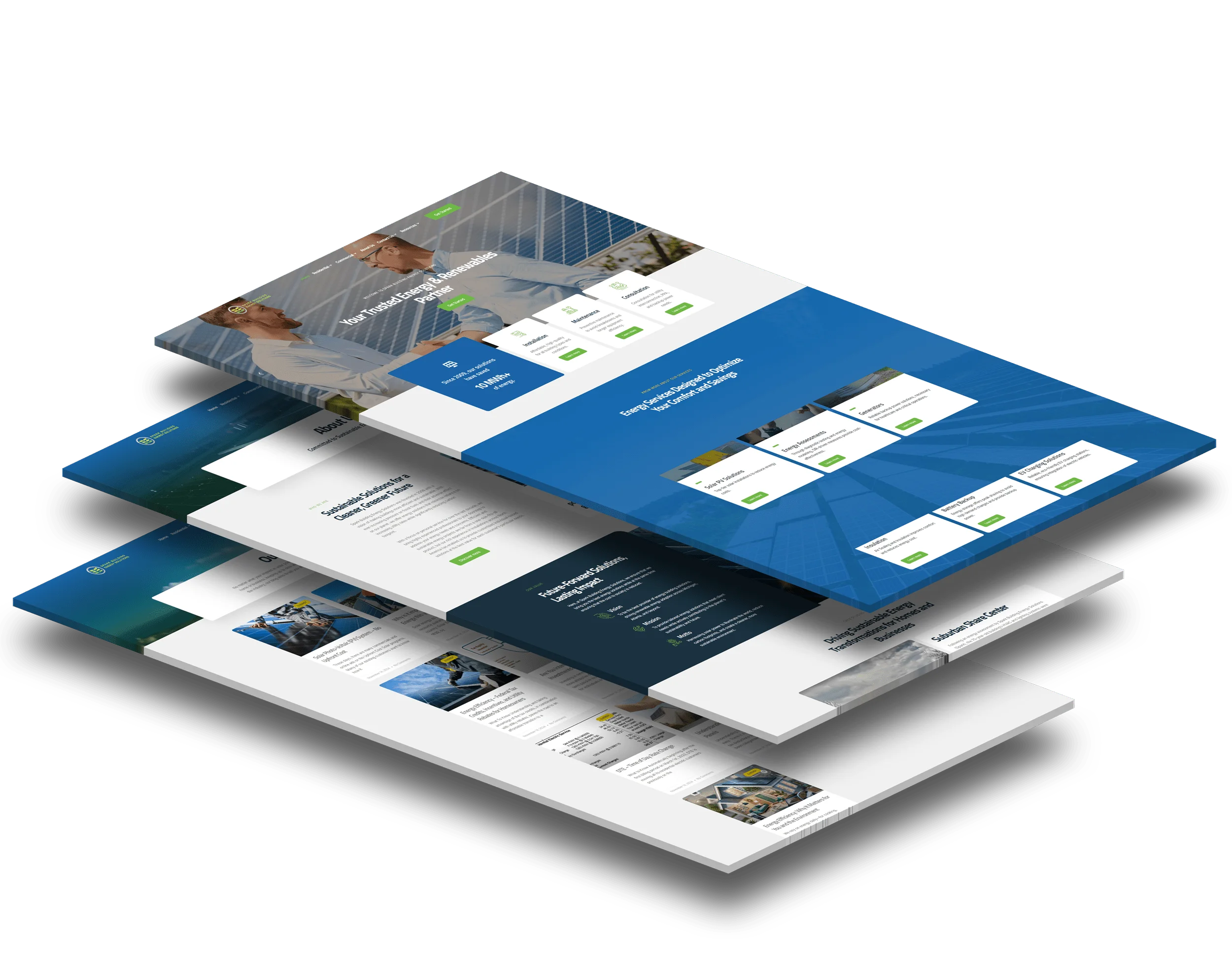 Spark Building Energy website mockup previews by vdm